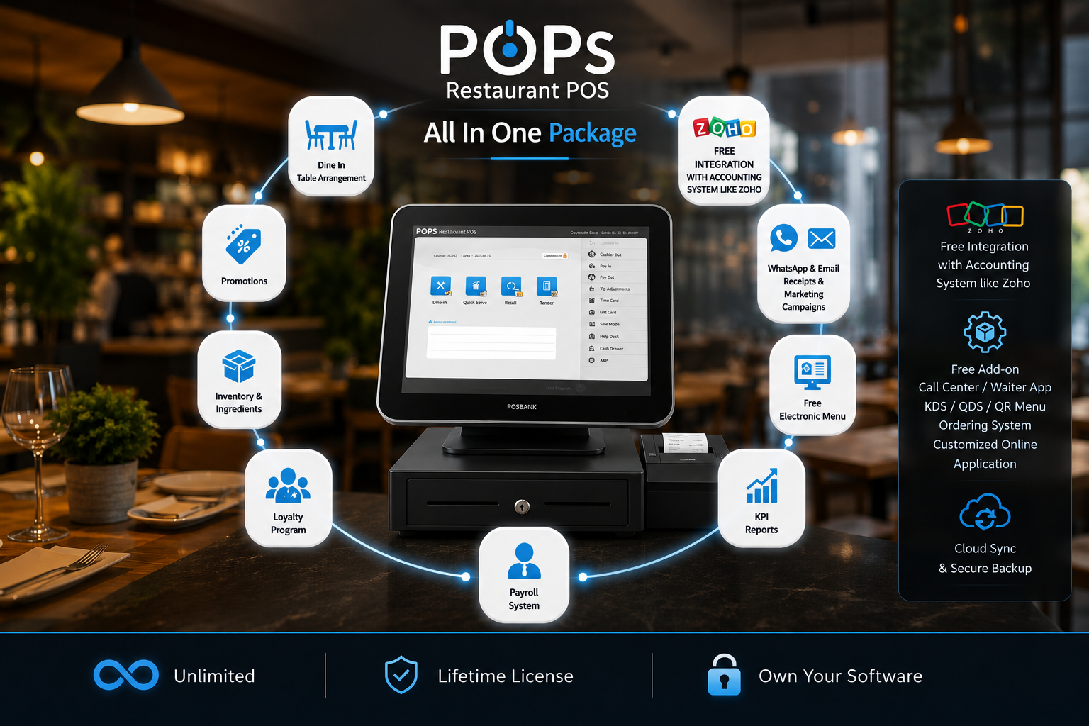 POPs Restaurant POS — All-in-one package